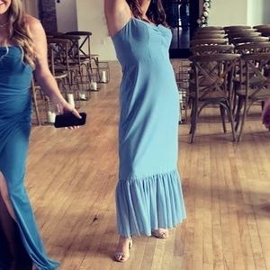 Azazie dress - Justina - Dusty Blue - A14